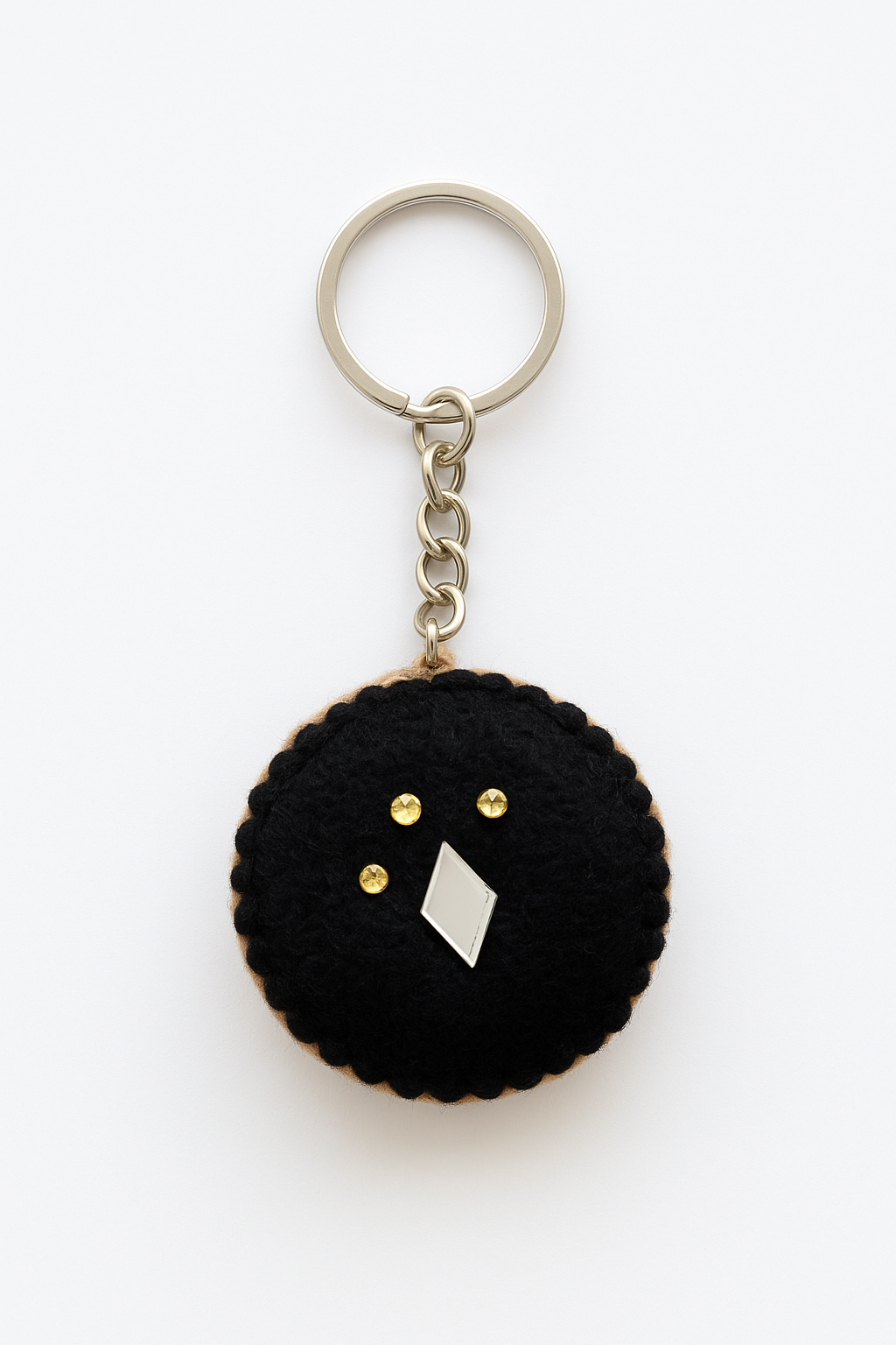 Black Crochet Mirror Work Keychain/Bag Charm