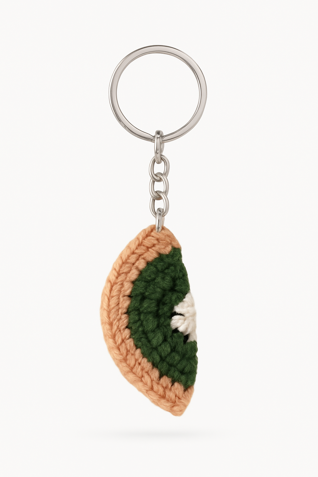 Crochet Kiwi Slice Keychain/Bag Charm
