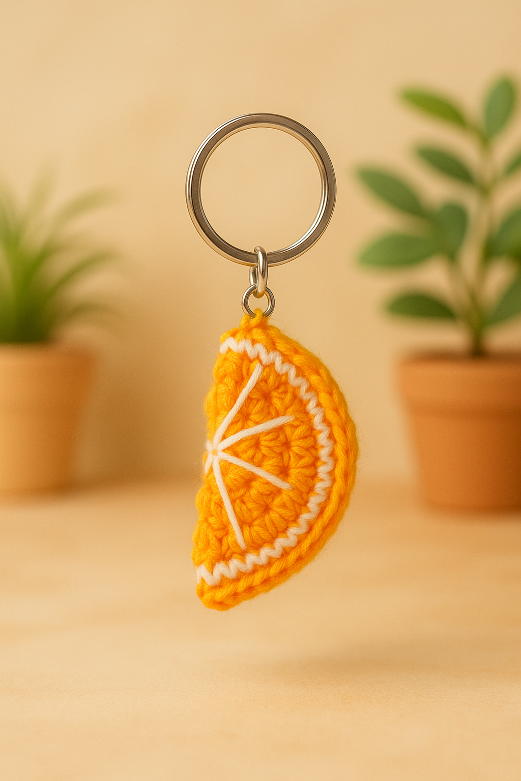 Crochet Orange Slice Keychain/Bag Charm