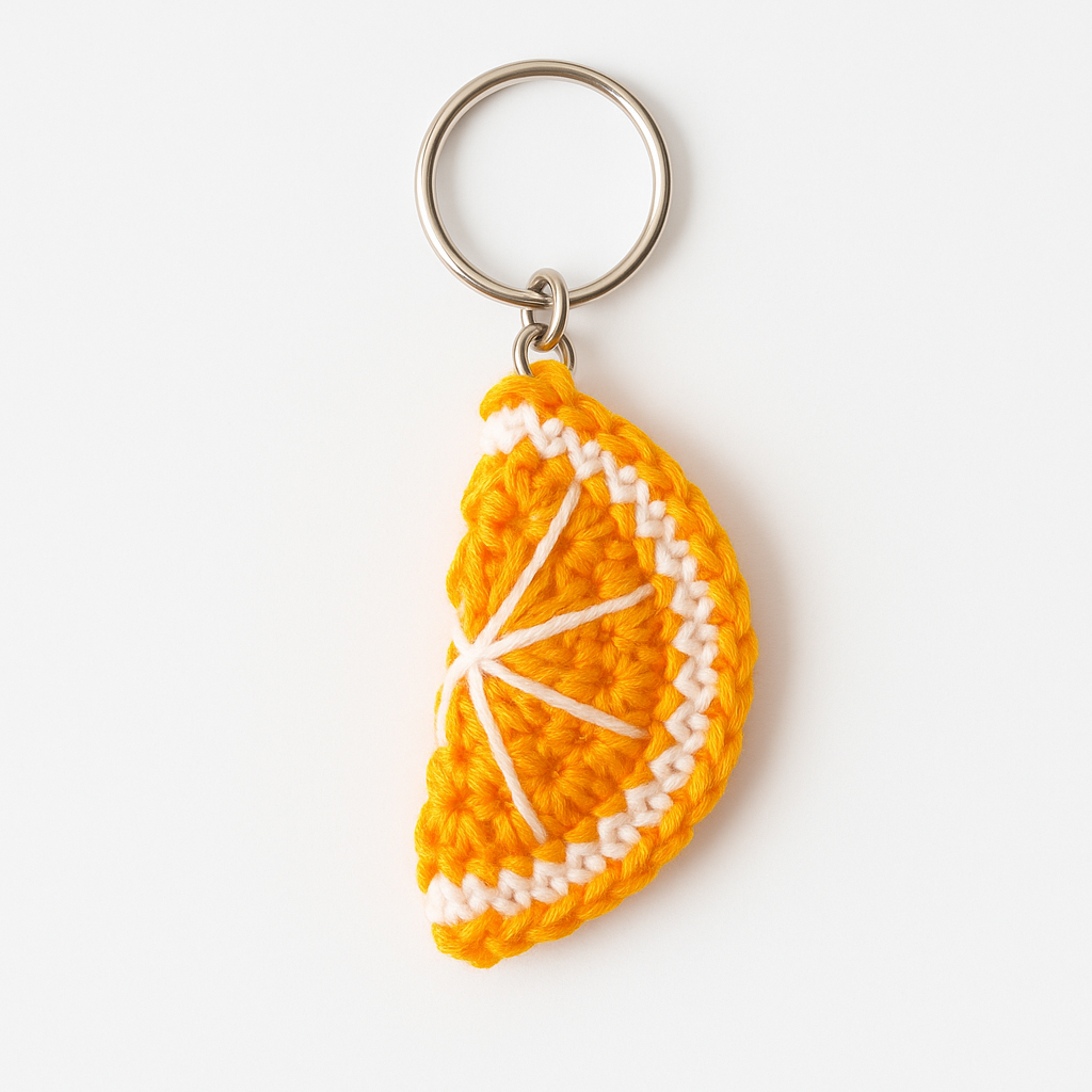 Crochet Orange Slice Keychain/Bag Charm