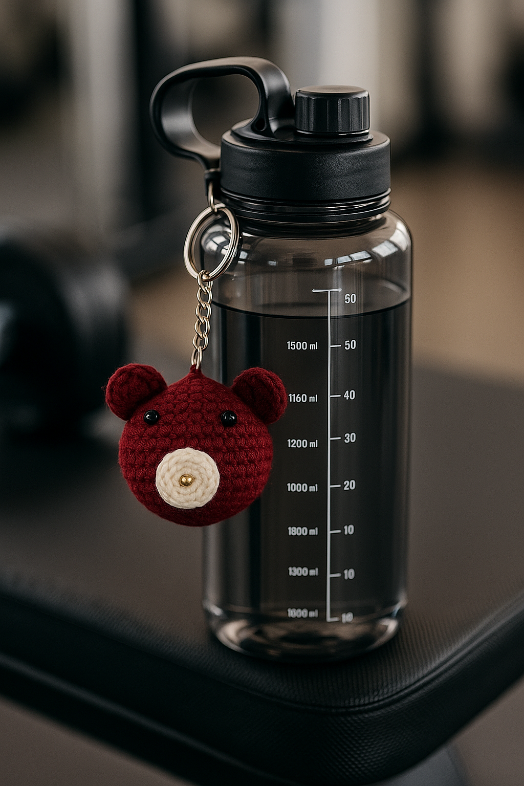 Maroon Crochet Bear Keychain/Bag Charm