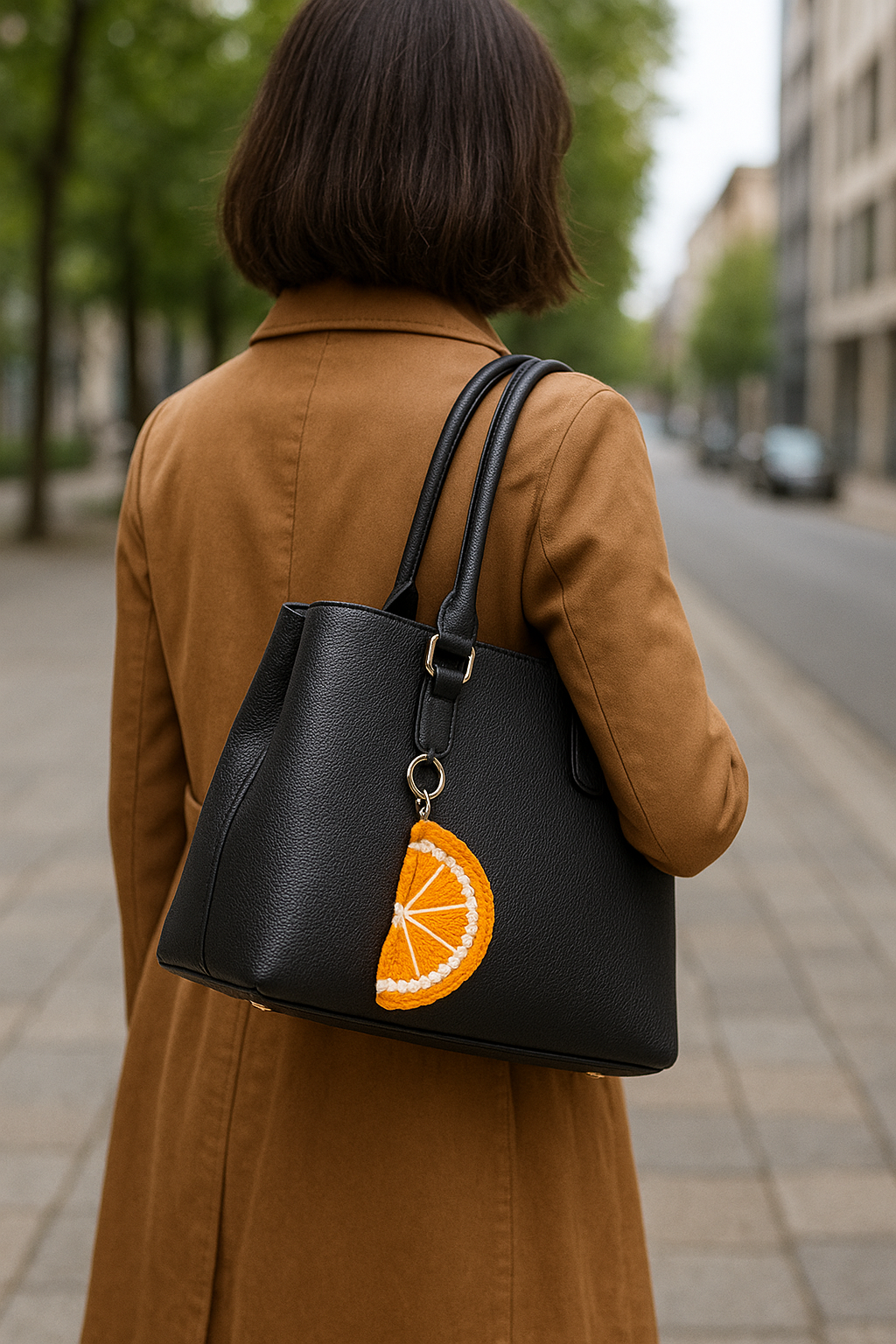 Crochet Orange Slice Keychain/Bag Charm