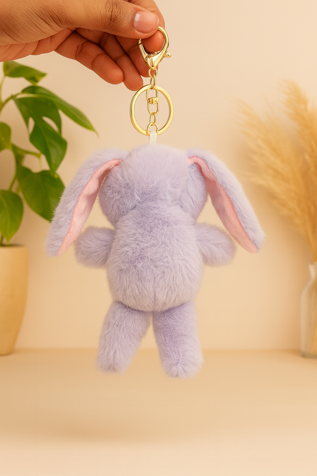 Lavender Bunny Plush Keychain/Bag Charm
