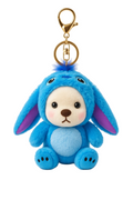 Blue Bunny with hood Plush Bag Charm/Keychain
