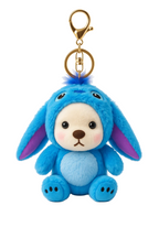 Blue Bunny with hood Plush Bag Charm/Keychain