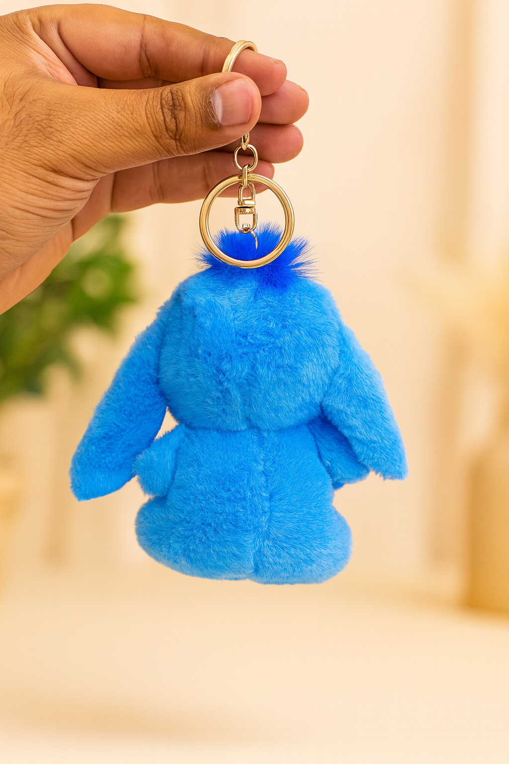 Blue Bunny with hood Plush Bag Charm/Keychain