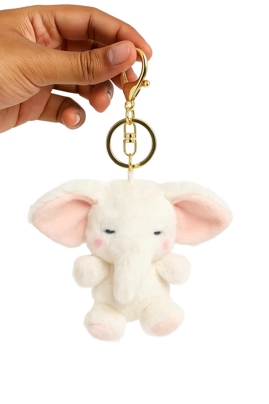 Furry Elephant Plush Bag Charm/Keychain
