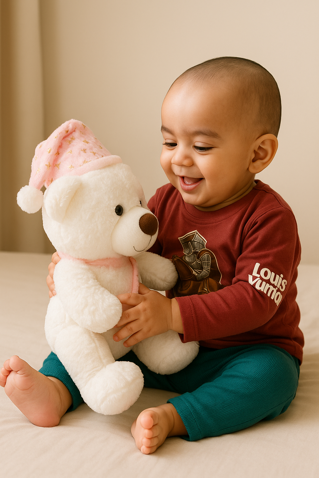 Whumies White Teddy with Sash