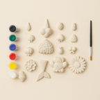 DIY POP Regular Crafting Kit  - 3 big and 5 mini shapes, 6 painting colors and a brush