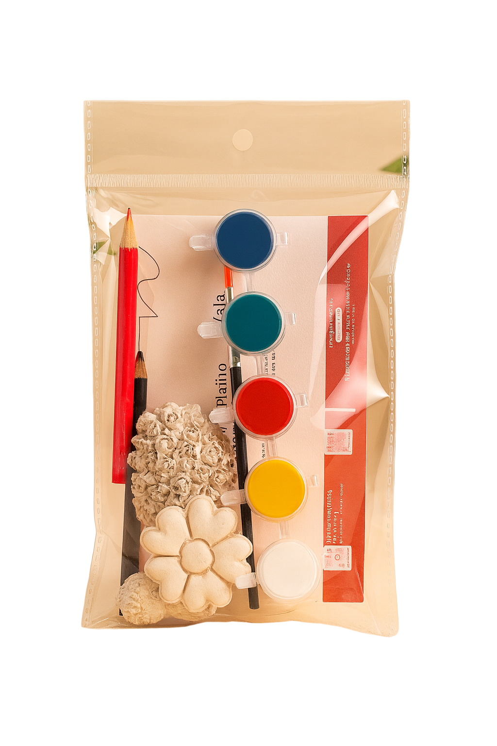 DIY POP Crafting Kit Regular Pack  - 3 big and 5 mini shapes, 6 painting colors and a brush
