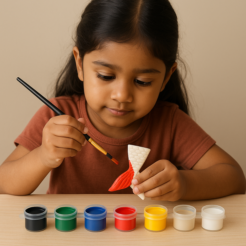 DIY POP Regular Crafting Kit  - 3 big and 5 mini shapes, 6 painting colors and a brush