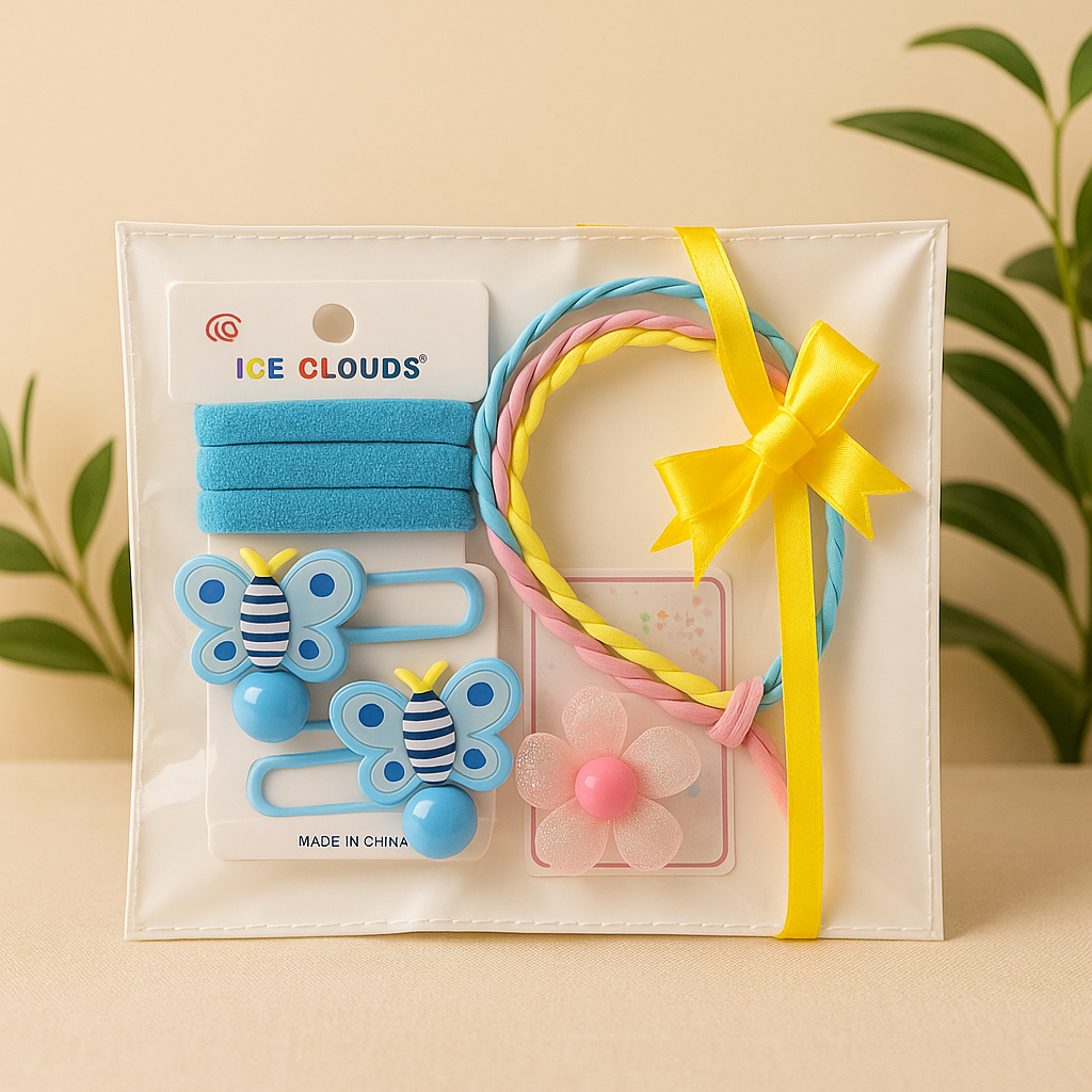 Magical Hair Accessory Set for Girls | Perfect Kanjak Gift (SET OF 9)