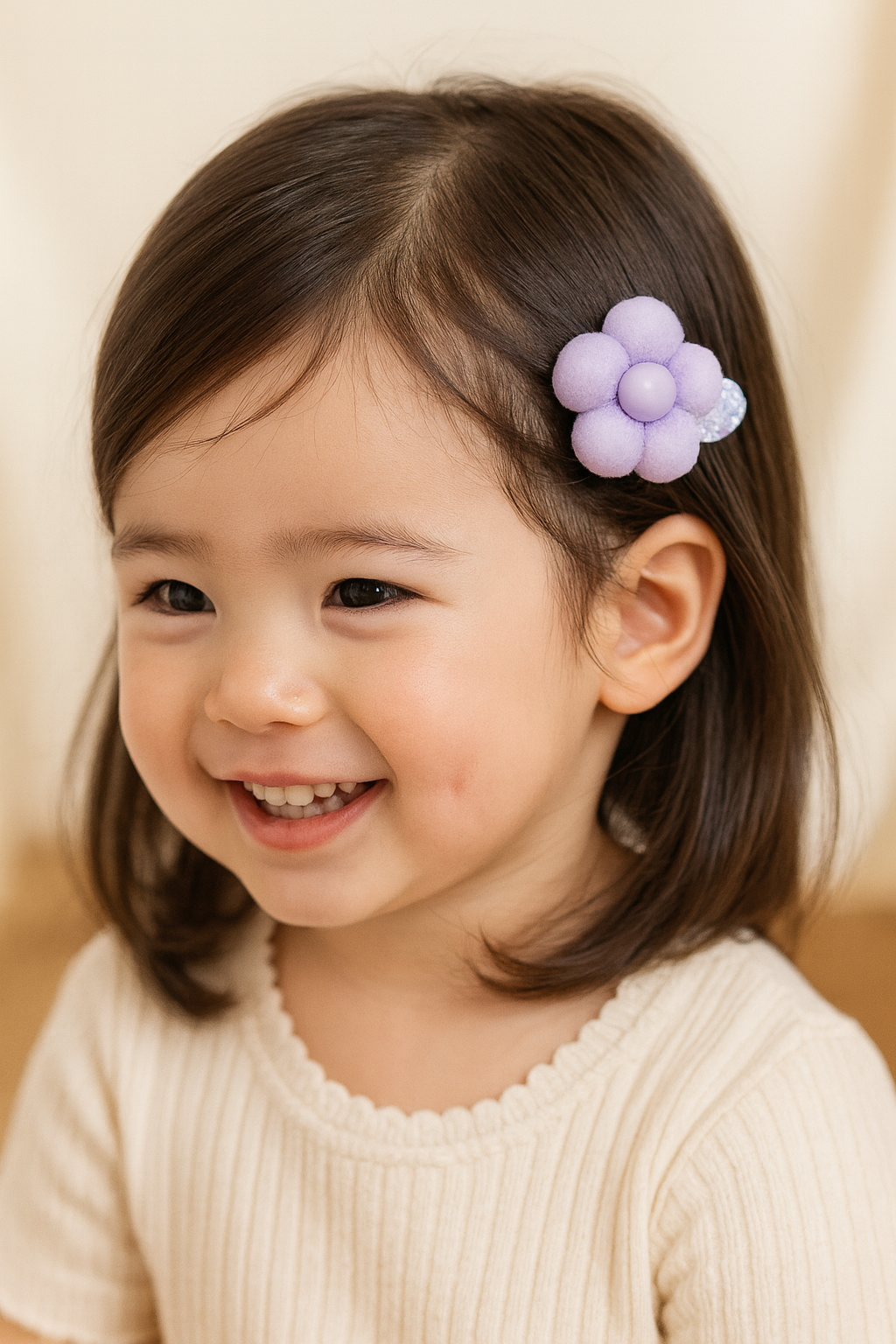 Flower Clips & Ring Combo | Cute Kids Hair Accessories set (Pack OF 9)