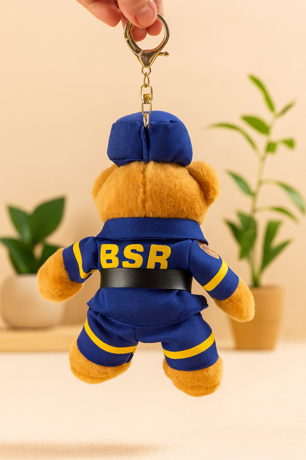 Blue Rescue Bear Keychain – Plush Bag Charm