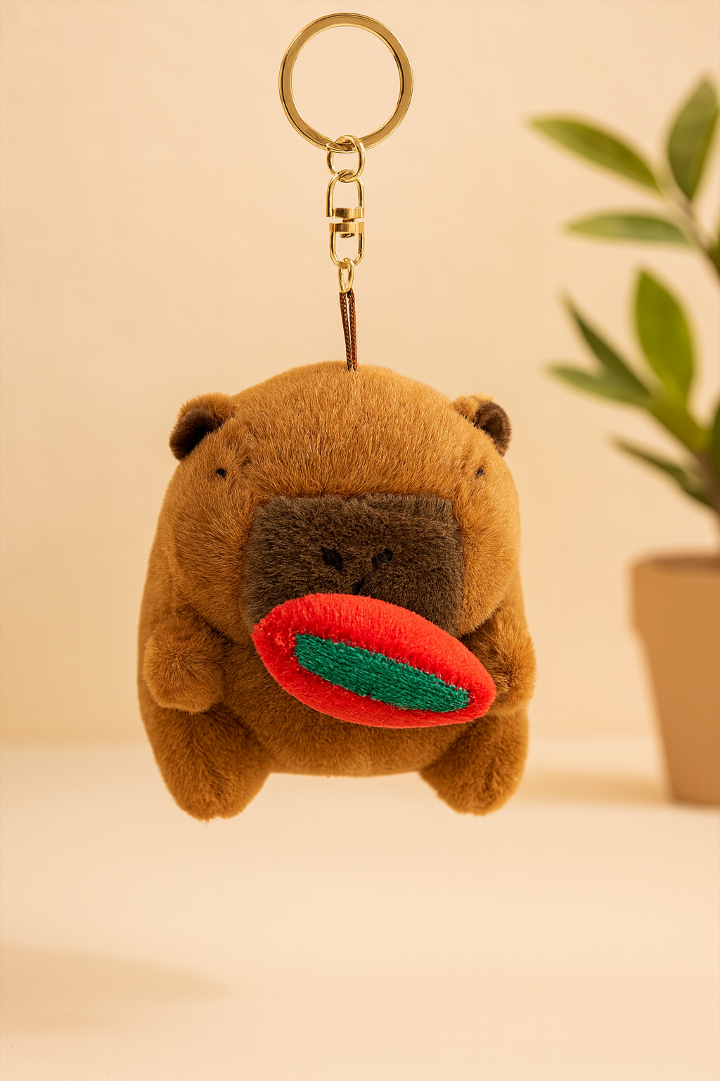 Cute Capybara Plush Keychain