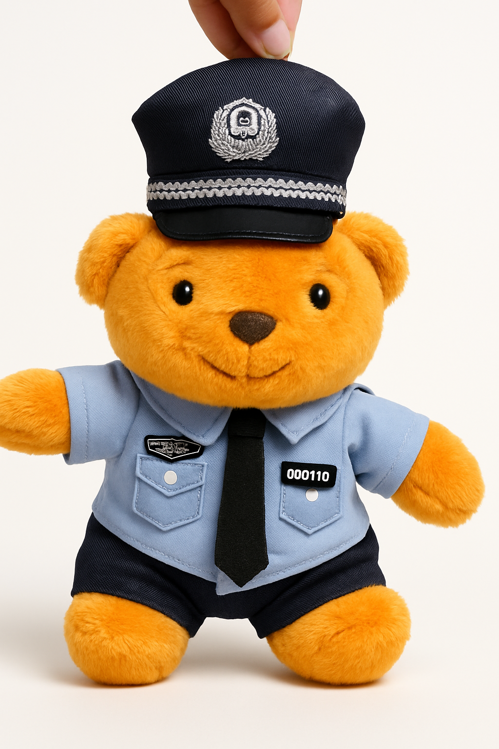 Police Bear Keychain – Plush Security Charm for Bags