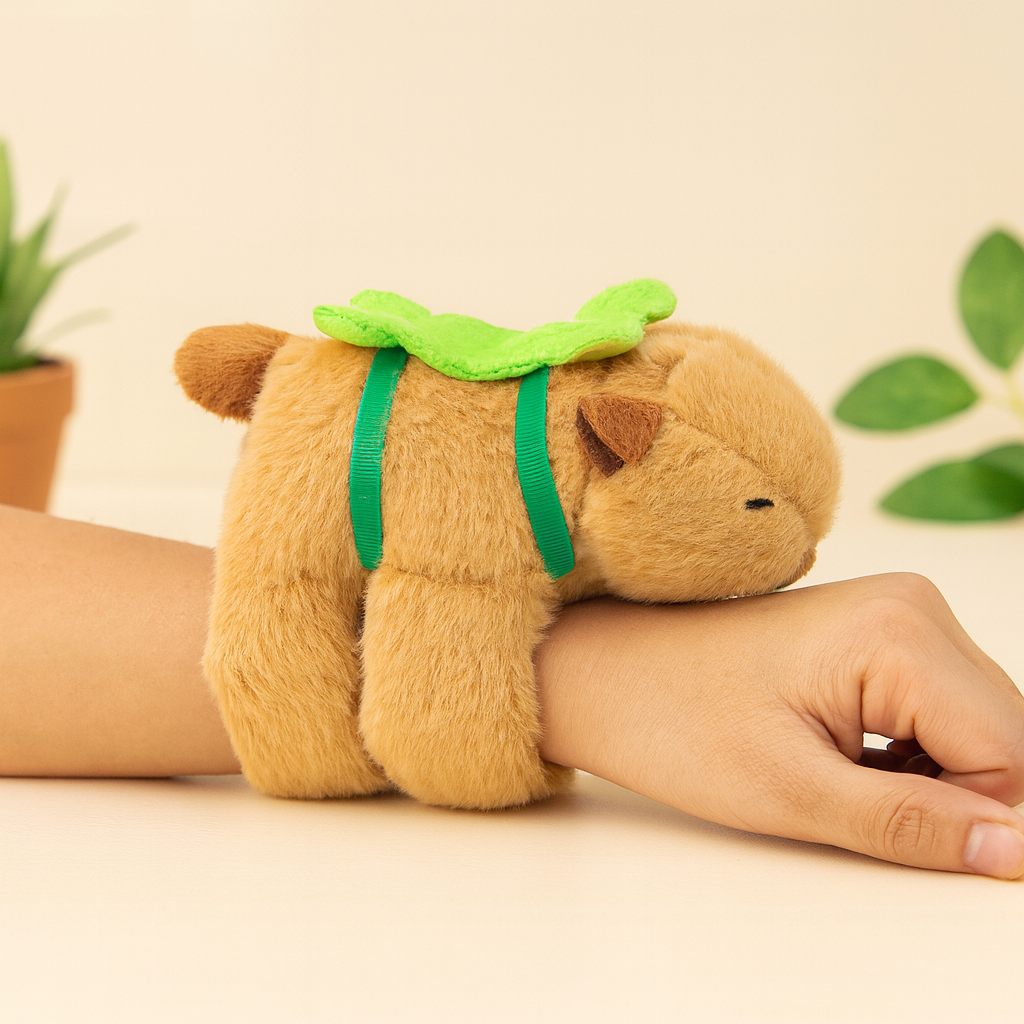 Cute Capybara Plush Wristband with rotating tail