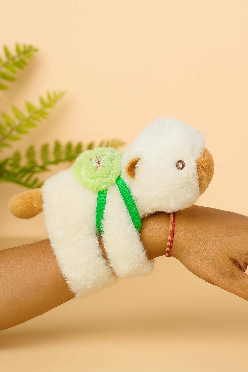 Plush Lamb Wristband for Kids with rotating tail
