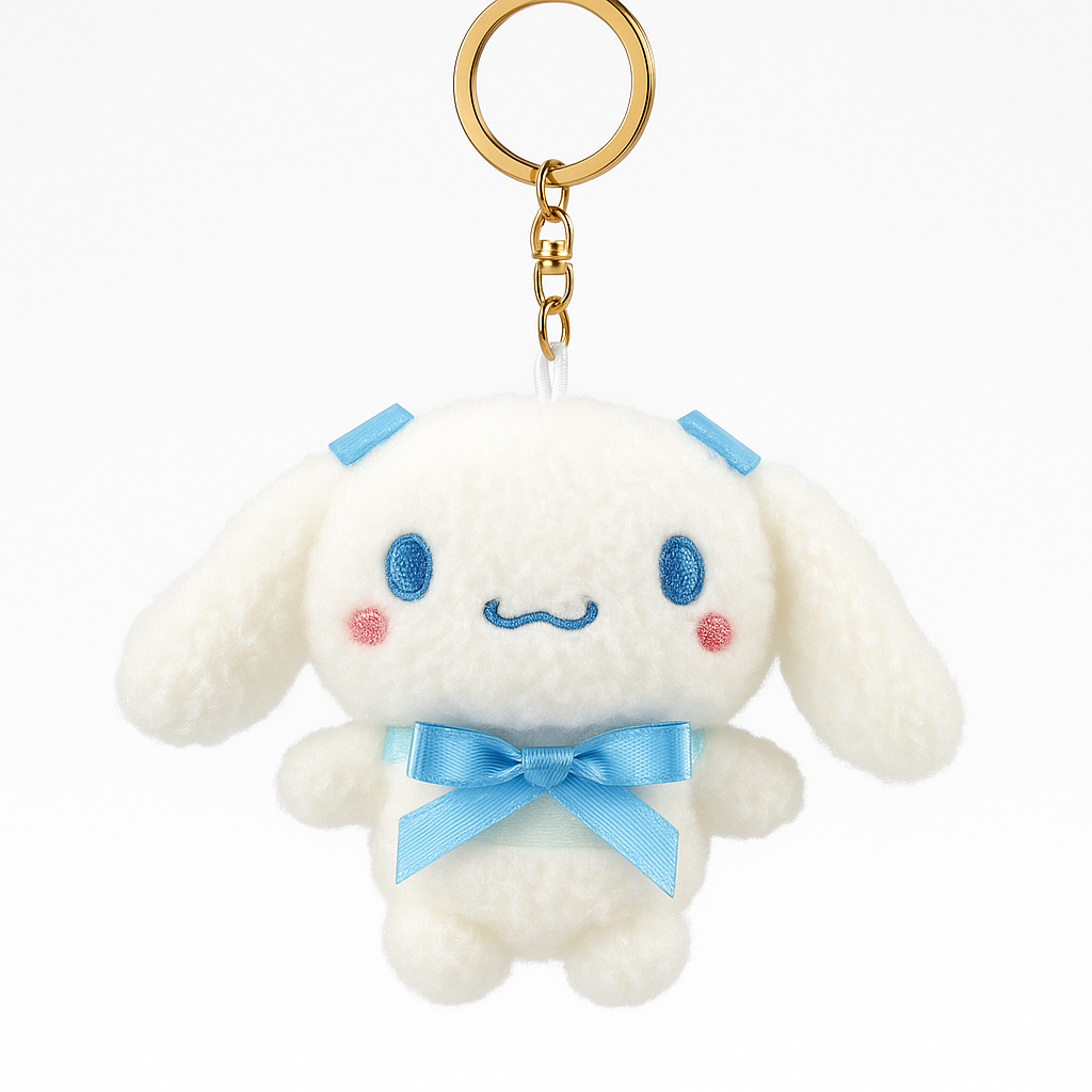 Blue Plush Bunny Keychain – Soft Toy Bag Charm