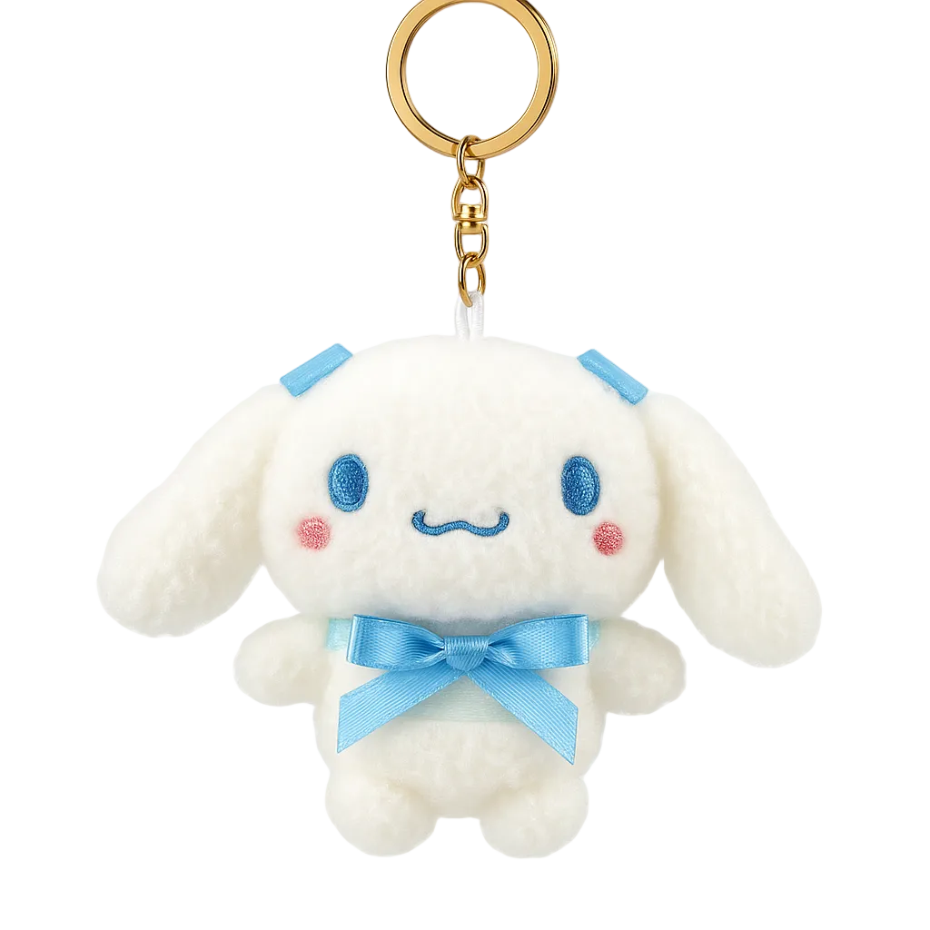Plush keychain with a cute design on a white background