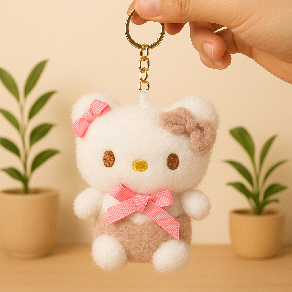Cute Plush Cat Keychain for Bags & Backpacks