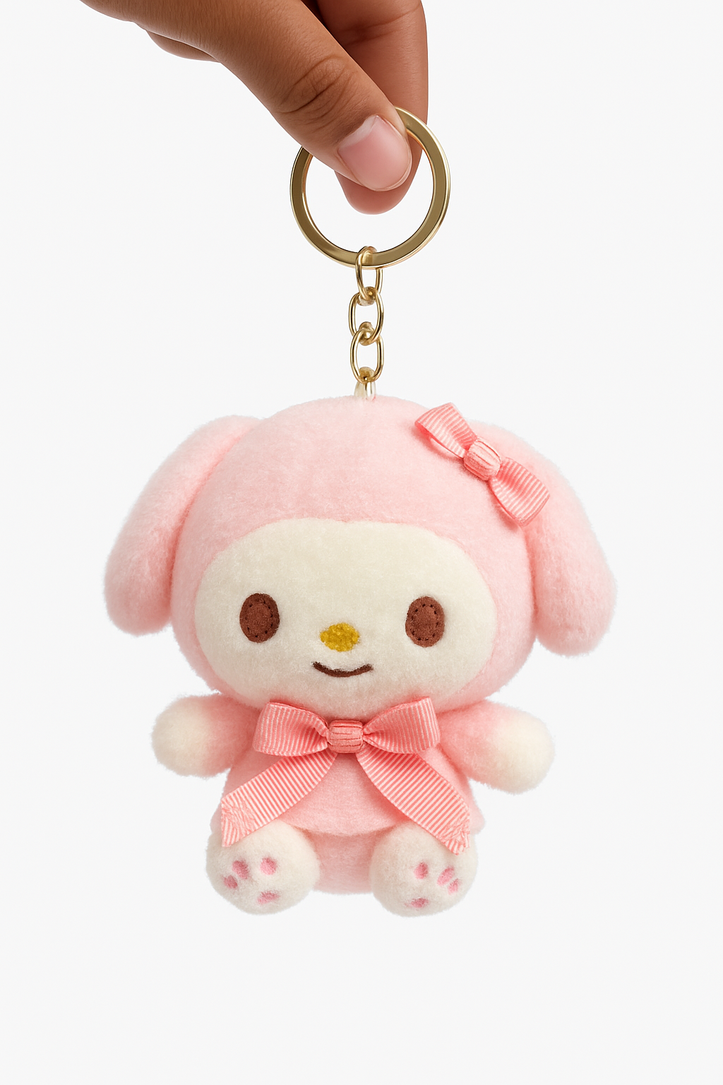 Kawaii Pink Plush Keychain