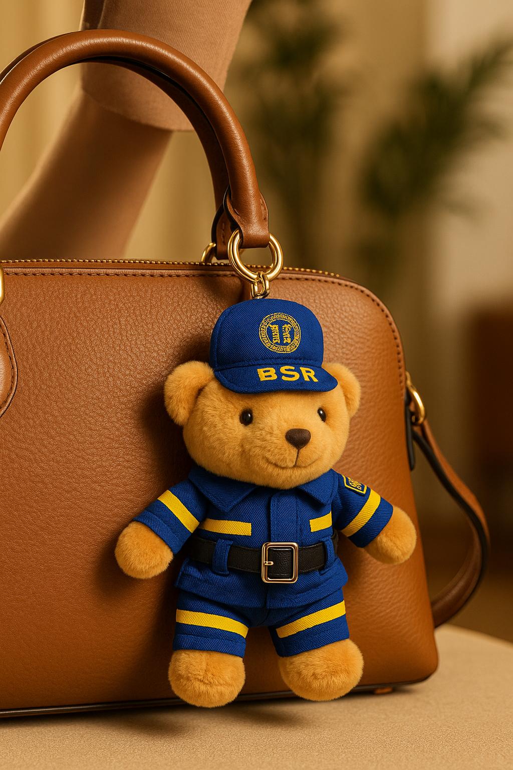 Blue Rescue Bear Keychain – Plush Bag Charm