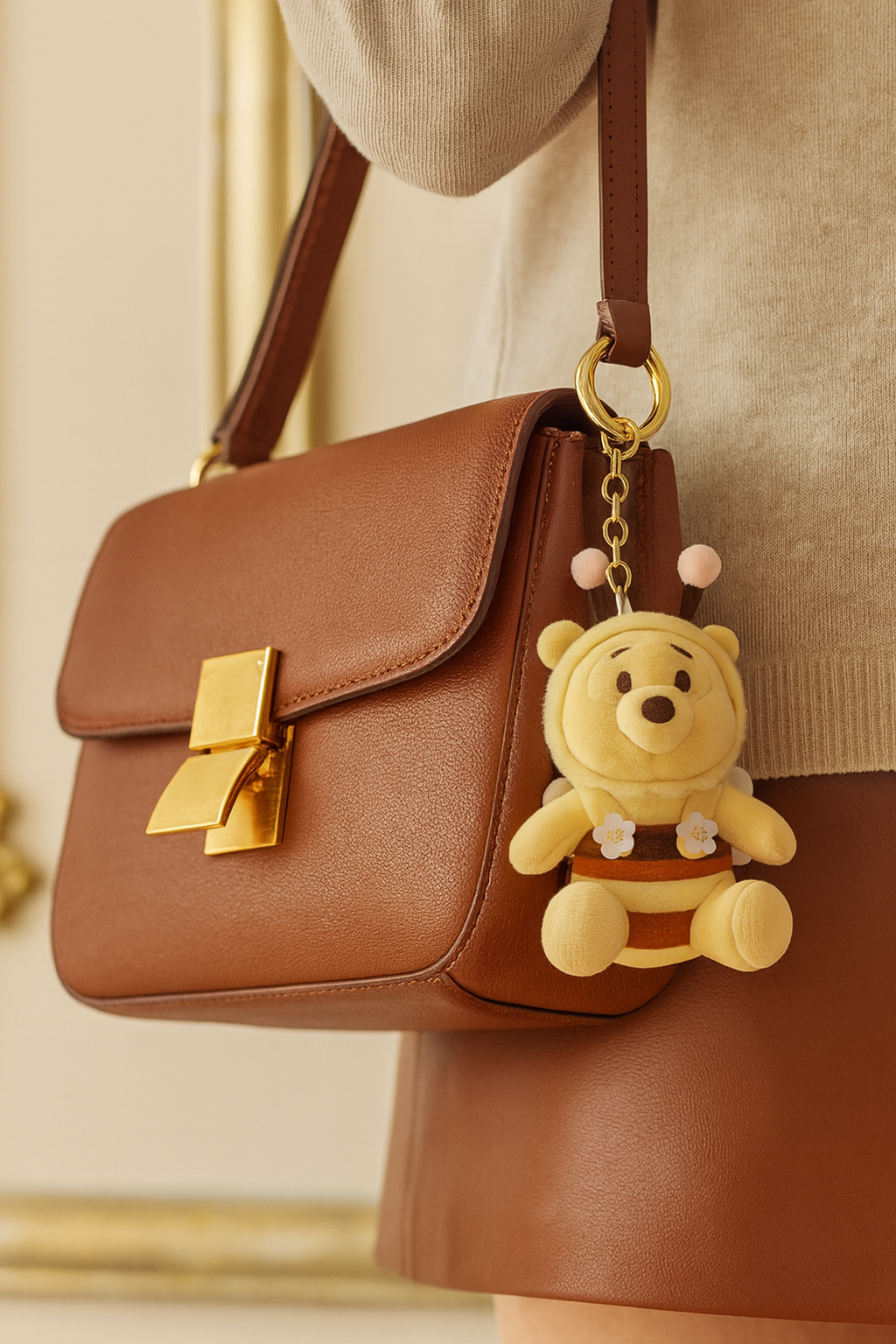 Cute Bee Winnie Plush Keychain