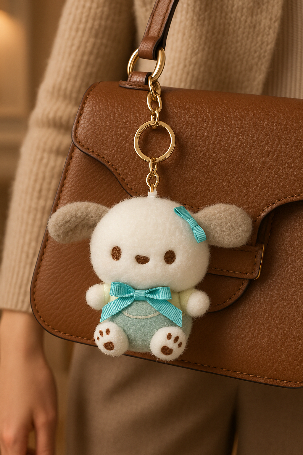 Cute Puppy Plush Keychain – Kawaii Bag Charm