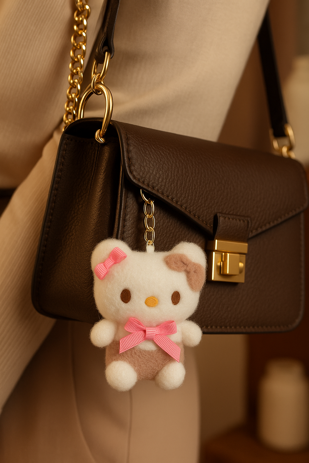 Cute Plush Cat Keychain for Bags & Backpacks