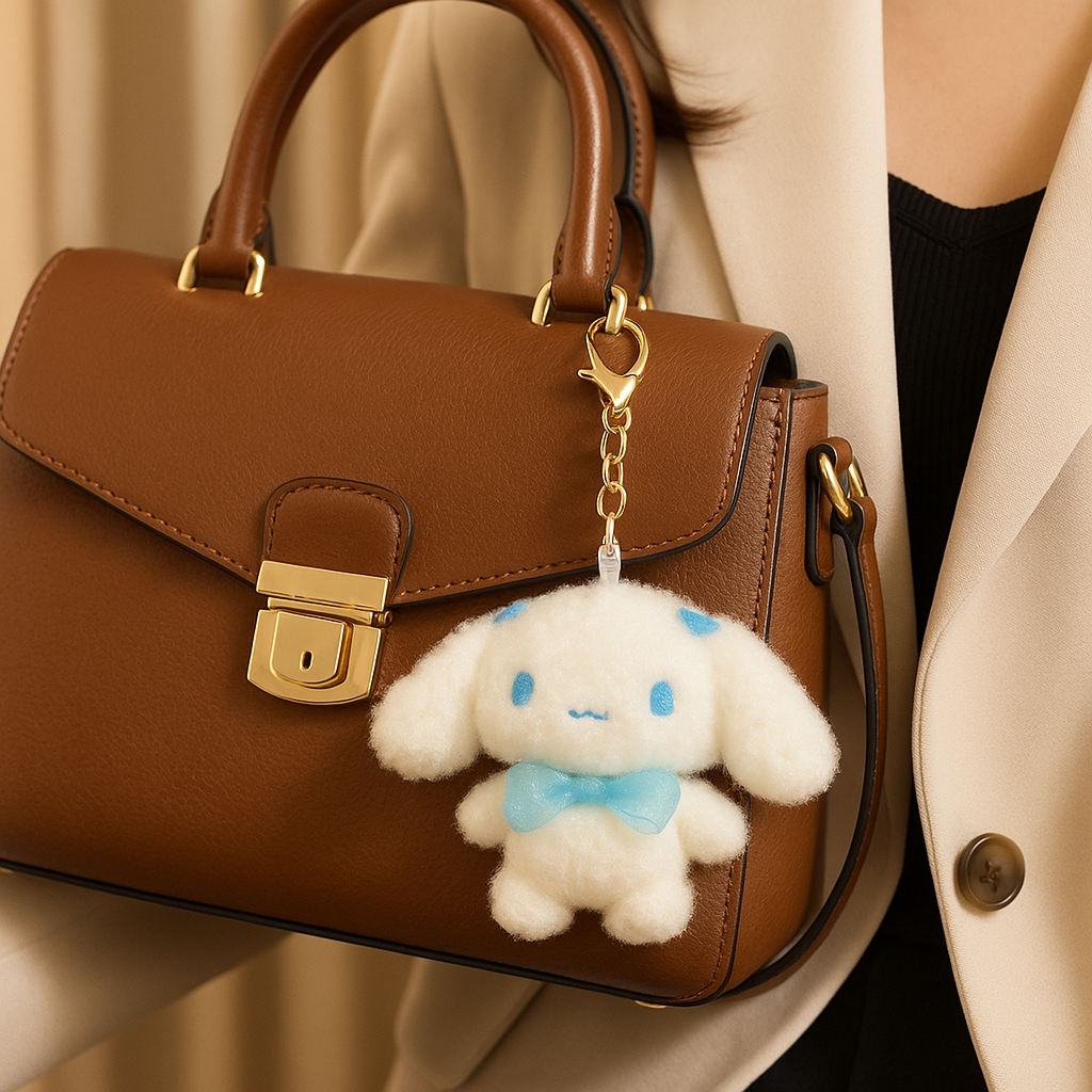 Blue Plush Bunny Keychain – Soft Toy Bag Charm
