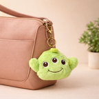 Green Alien Plush Bag Charm with Zipper Pouch