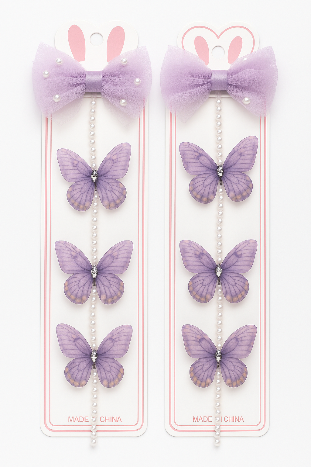 Whumies Pearl Butterfly Hair Clips set for Girls