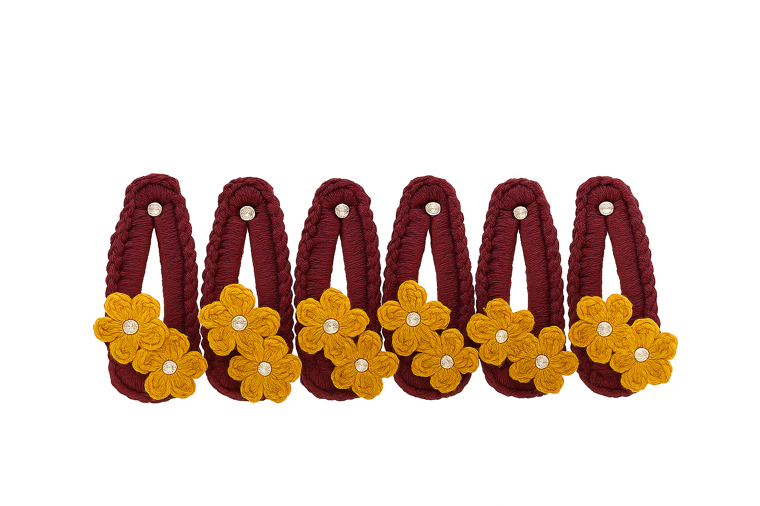 Handmade Mustard Floral Crochet Hair Clip