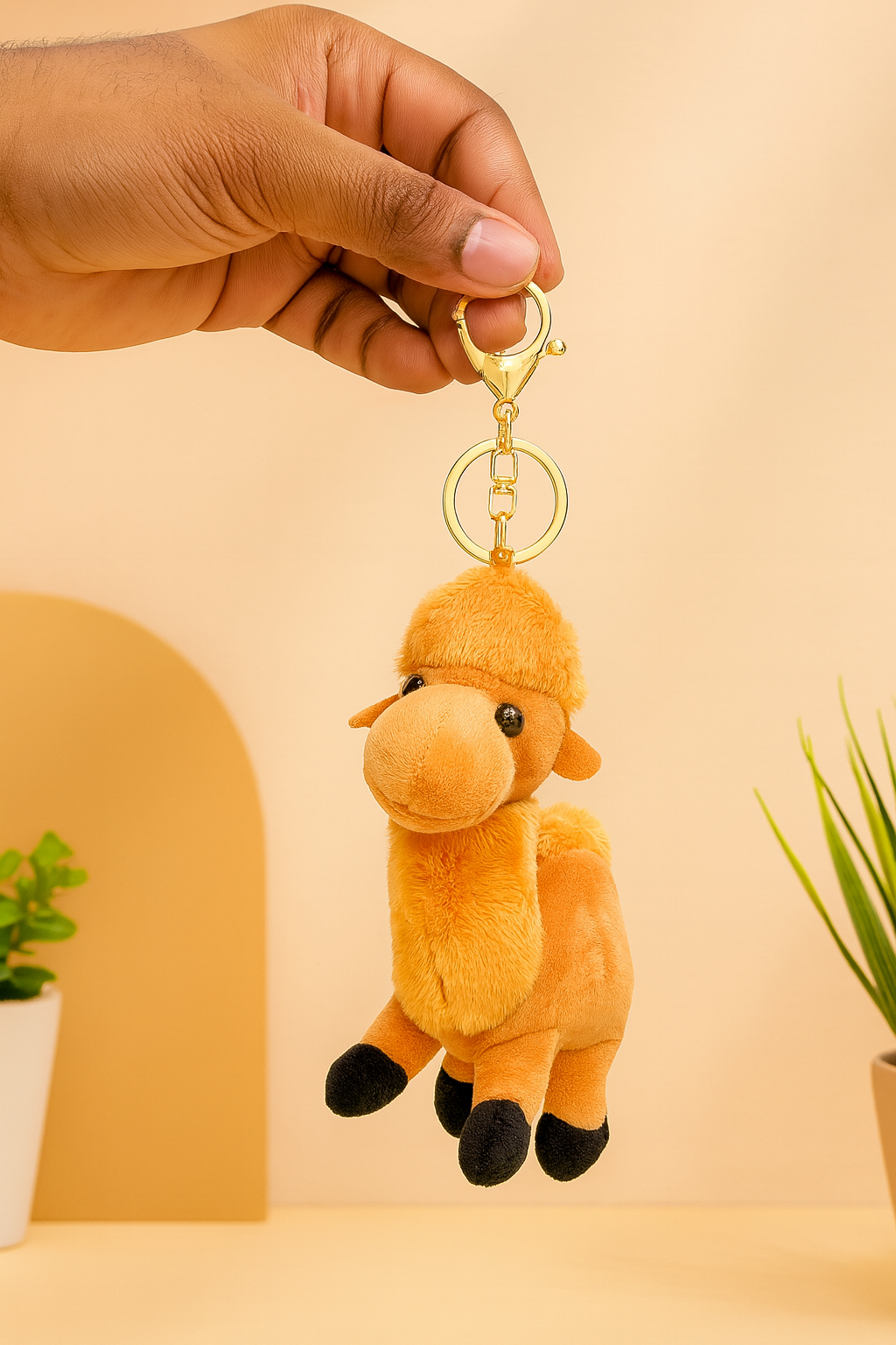 Camel Plush Bag Charm