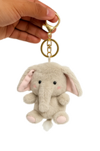 Furry Elephant Plush Bag Charm/Keychain