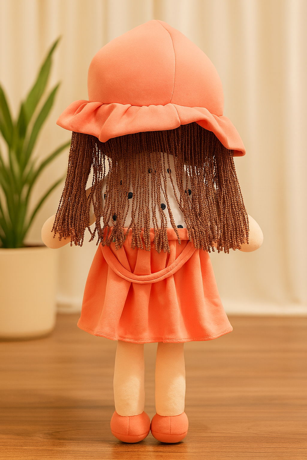 Whumies Soft Fabric Girl Doll with Embroidered Dress