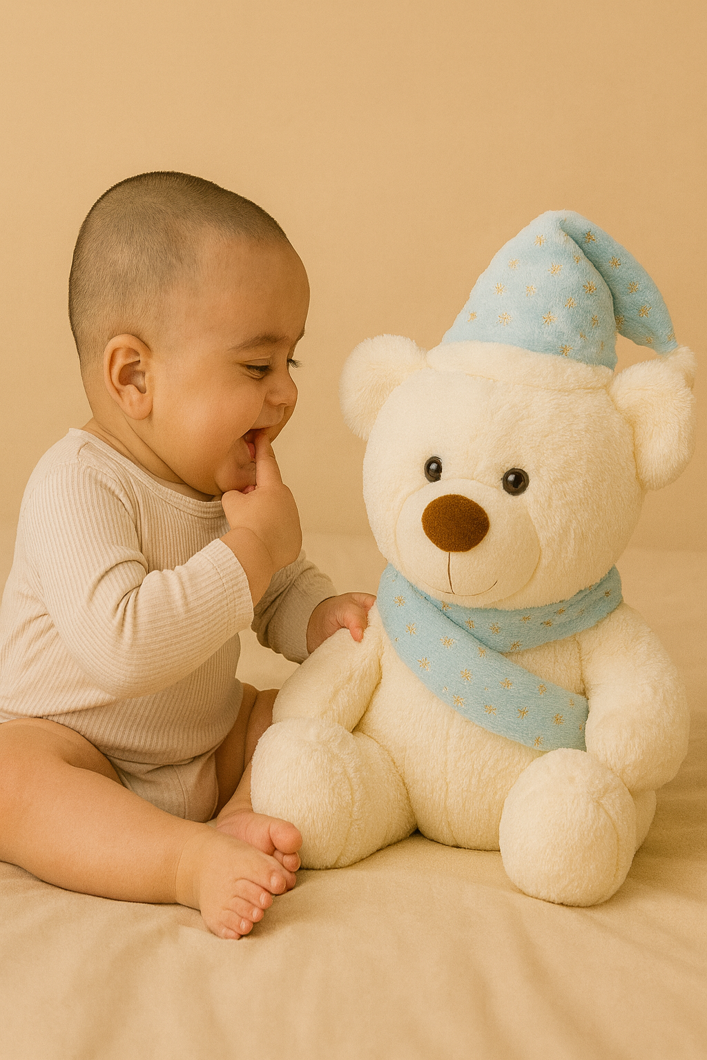 Whumies White Teddy with Sash