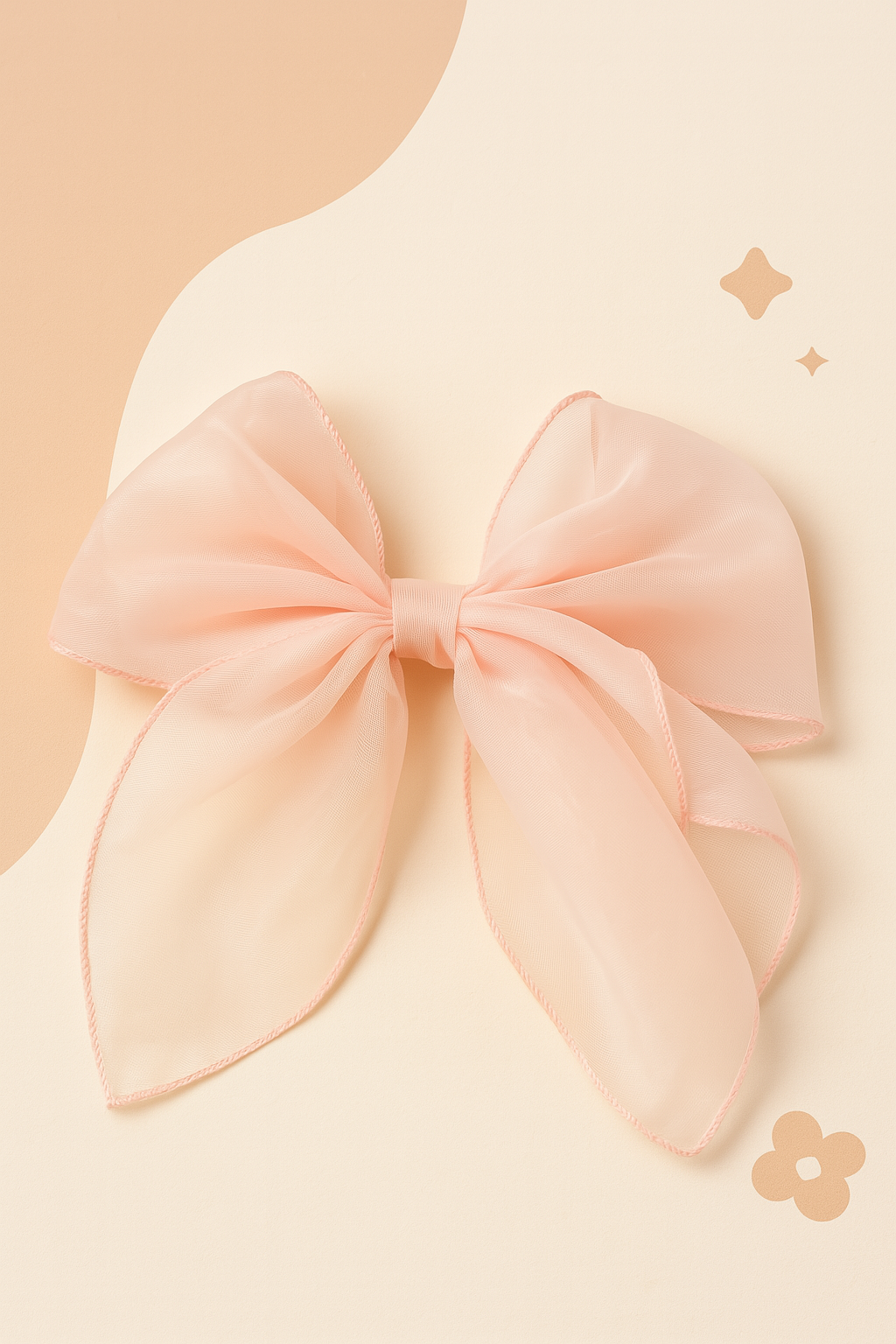Whumies Large Organza Clip Bow – Big Sheer Hair Bow for Girls, Teens & Women