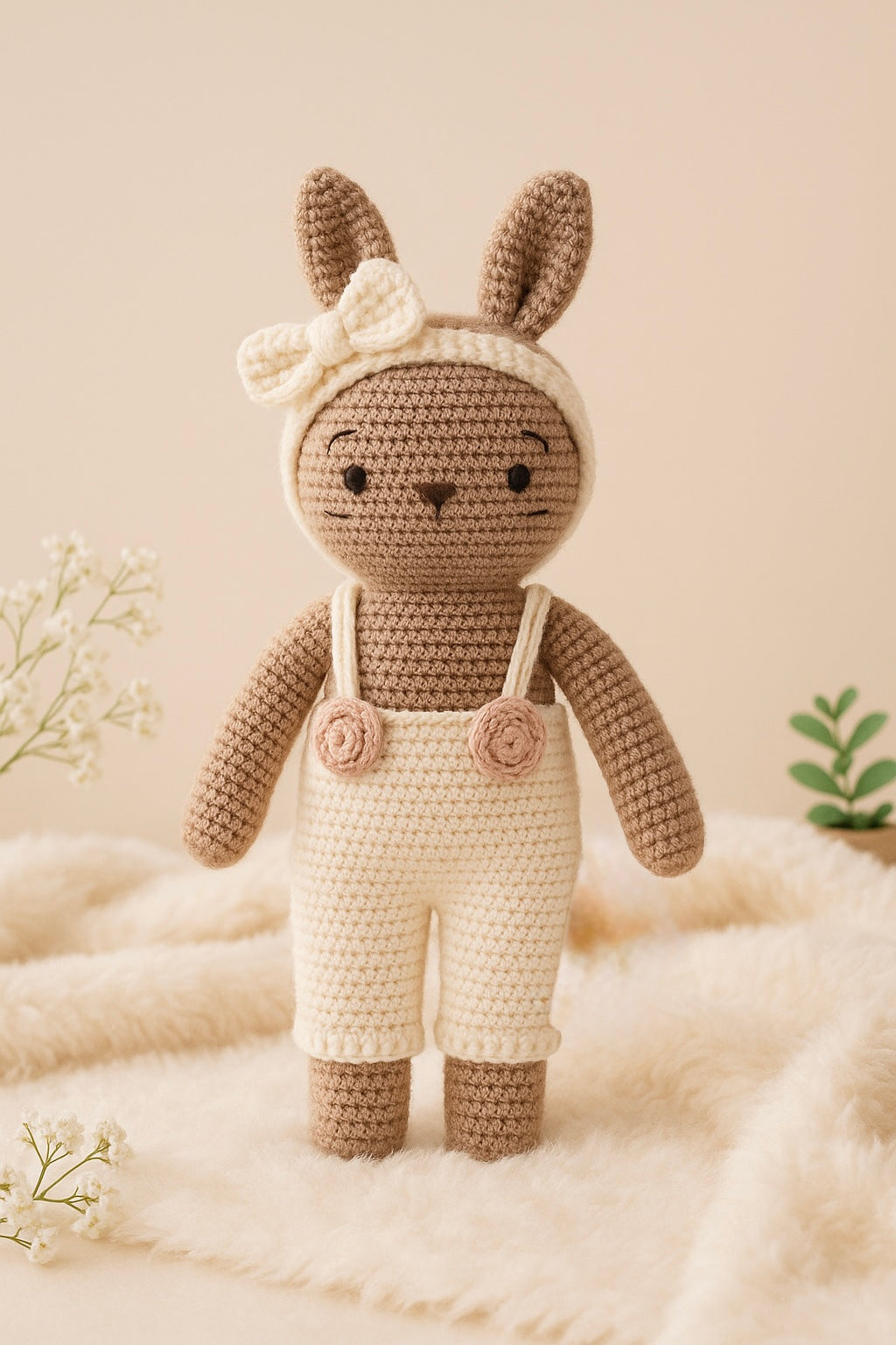 Whumies Knitted Soft Ivory Beige Doll
