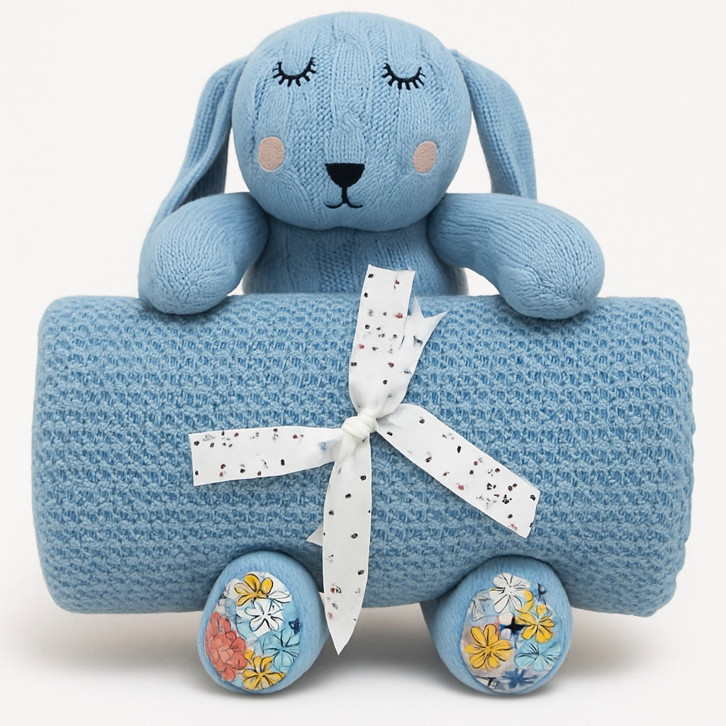 Whumies Blue Bunny Blanket Gift Set | Premium Gift Set