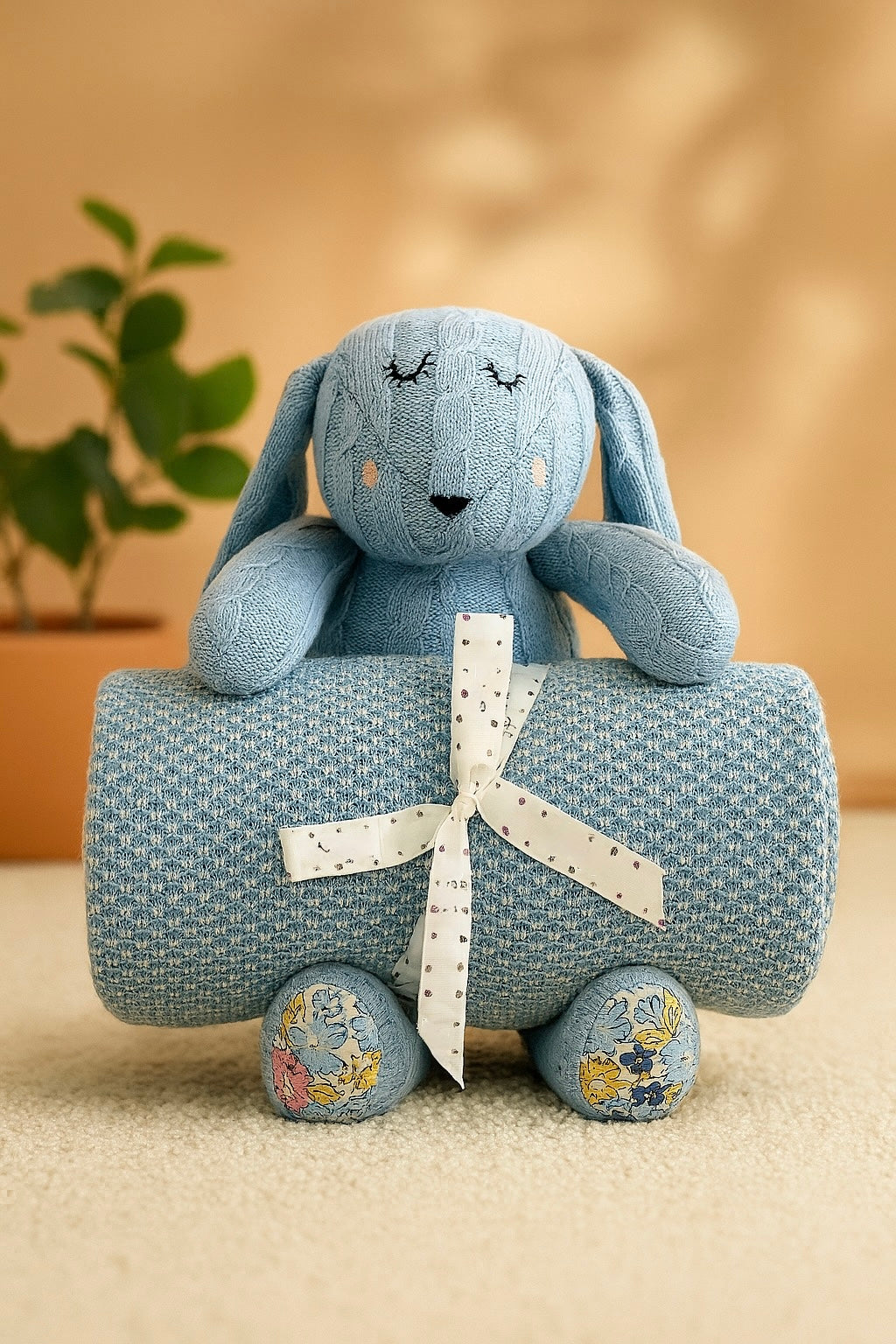 Blue Bunny Blanket Gift Set | Premium Gift Set