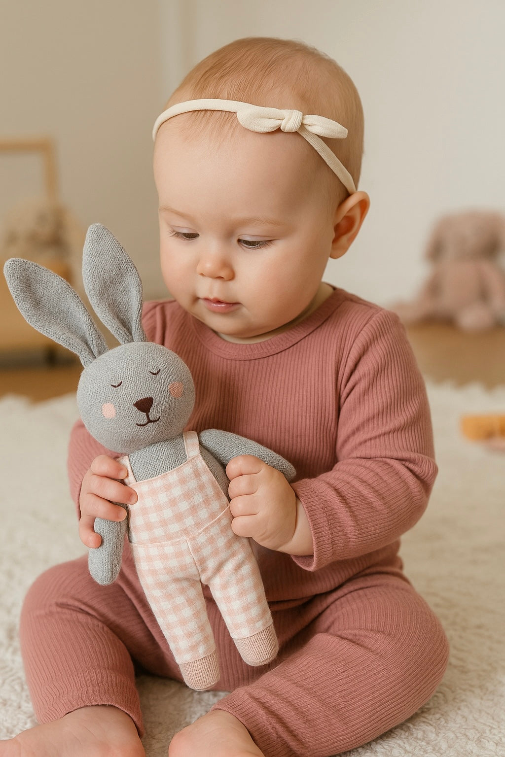Whumies Soft Knitted Bunny in Pink