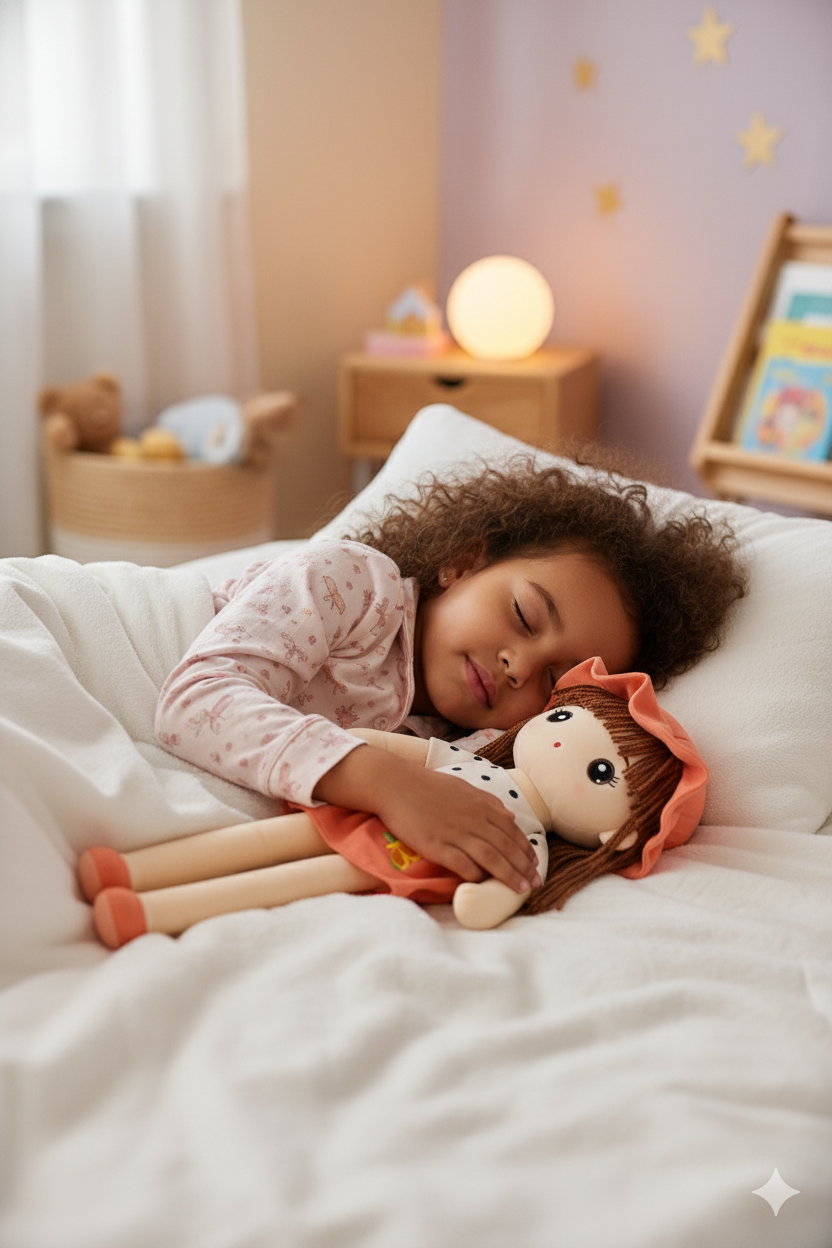 Whumies Soft Fabric Girl Doll with Embroidered Dress