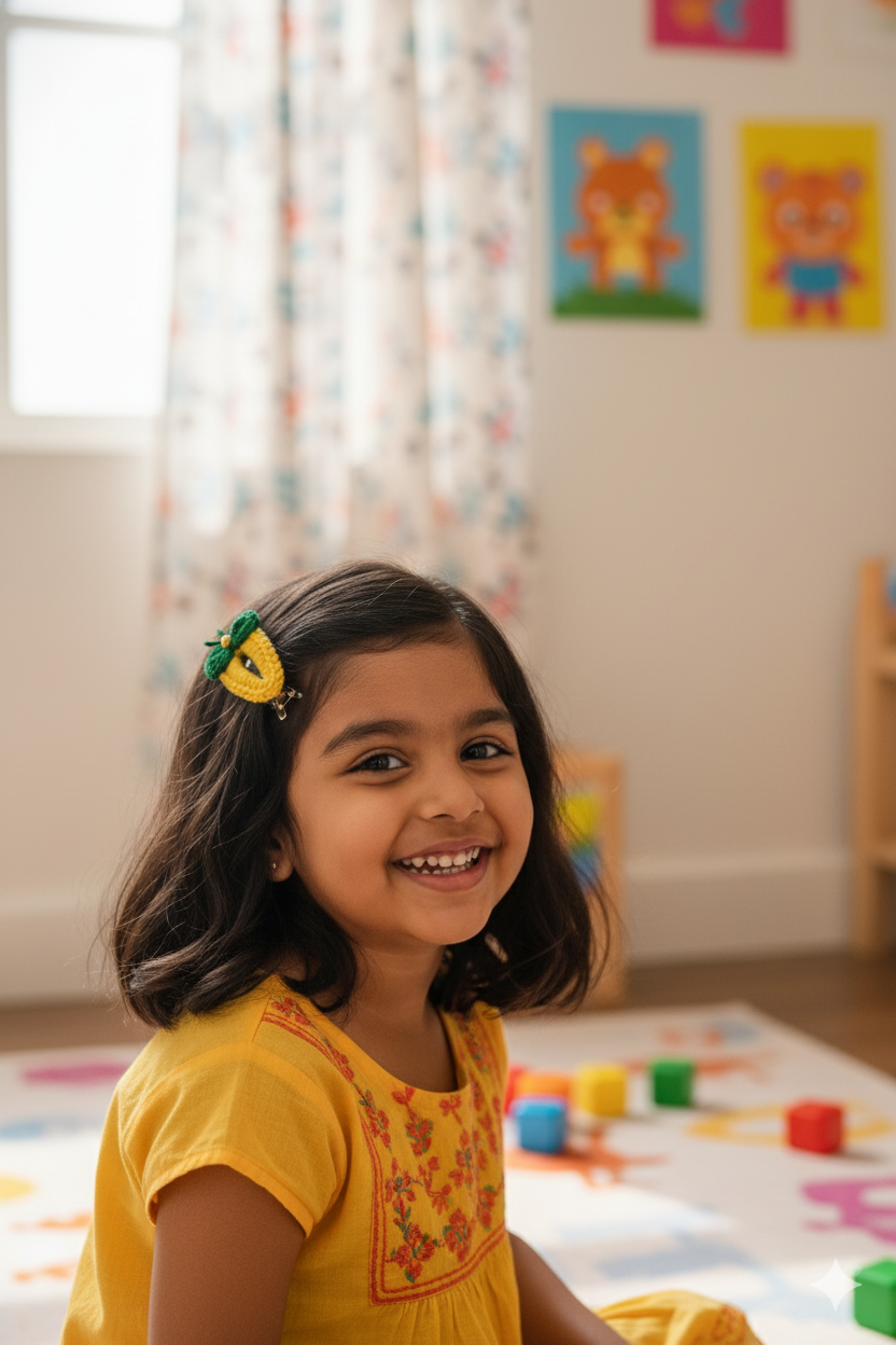 Handmade Crochet Yellow Hair Clip (Pair of 2)