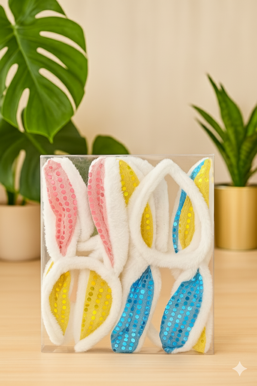 Colorful Bunny Ear Hairbands Pack (Pack OF 9)