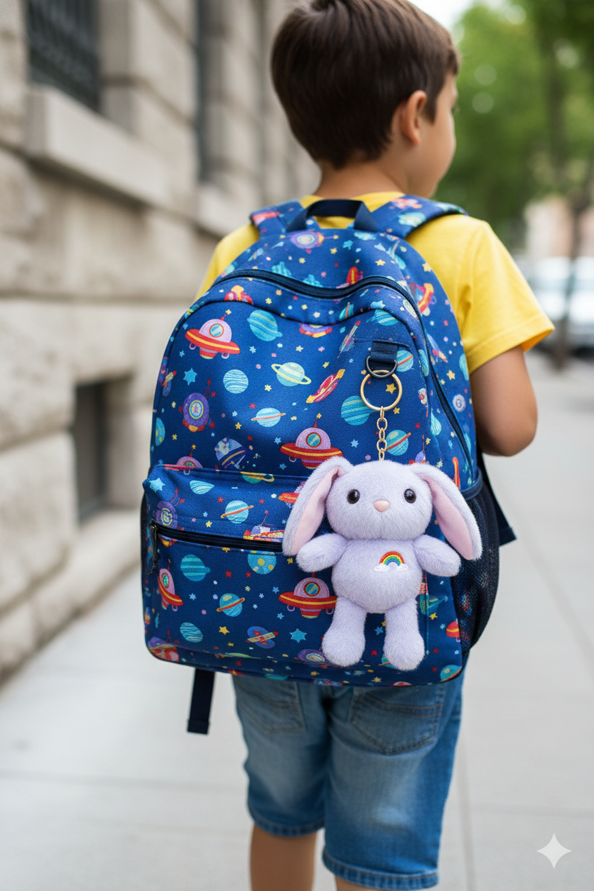 Lavender Bunny Plush Keychain/Bag Charm