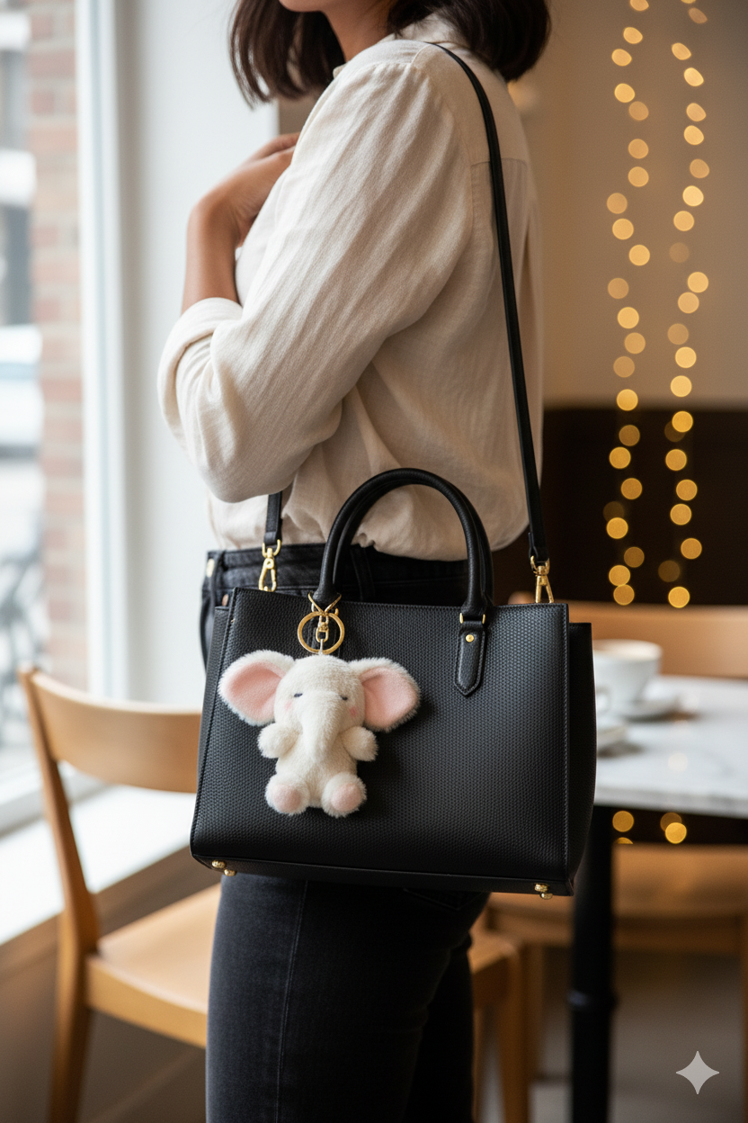 Cute Elephant Plush Bag Charm/Keychain