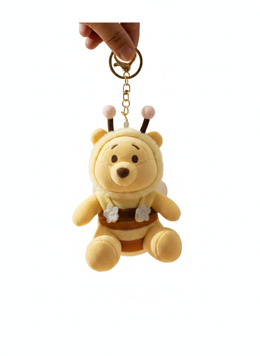Cute Bee Winnie Plush Keychain