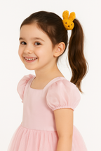 Plush Bunny Rubber Bands – Set of 3 Cute Kids Hair Ties | Soft Faux scrunchie | Hair accessories for girls
